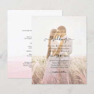 Code QR Mariage de superposition photo Ombre rose