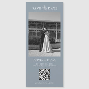 Code QR Mariage magnétique bleu Dusty Enregistrer