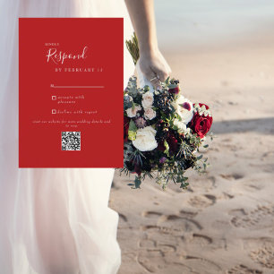 Code QR Mariage moderne rouge RSVP