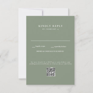 Code QR Mariage moderne Sage RSVP