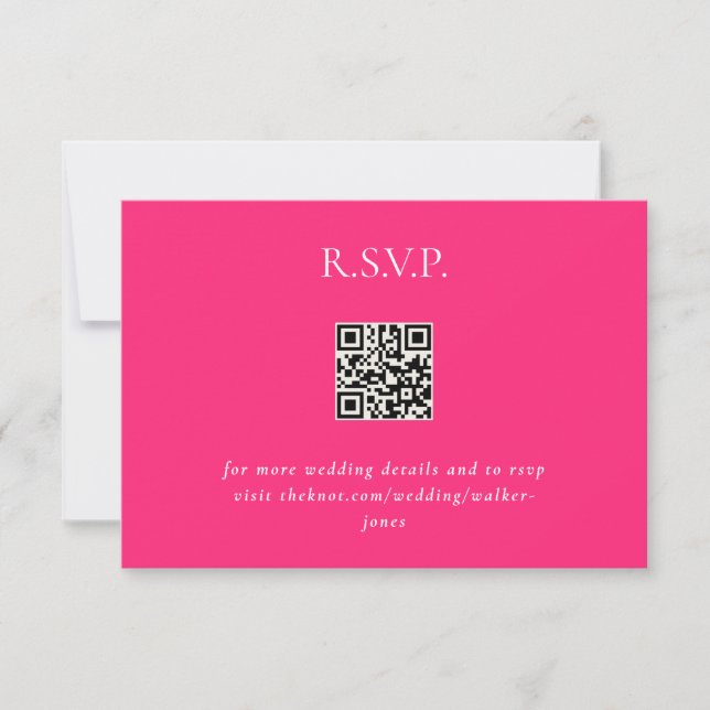Code QR Mariage rose chaud contemporain (Devant)