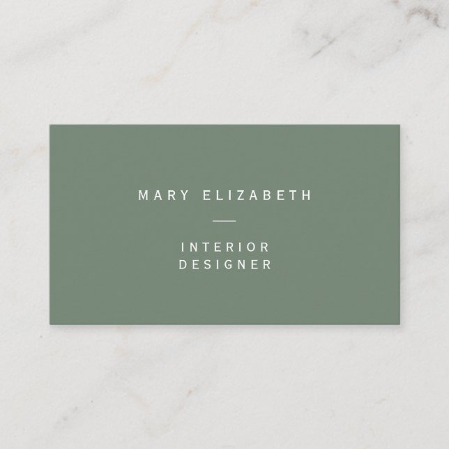Code QR minimal Élégant Carte de visite vert olive (Devant)