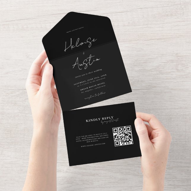 Code QR minimal Tout dans une invitation (Déchirure)