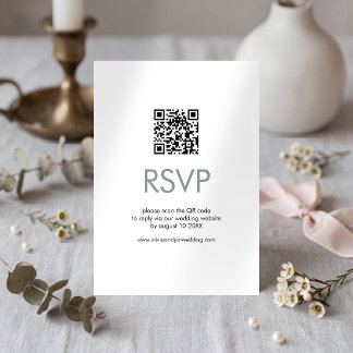 Code QR minimaliste pour réponse de mariage