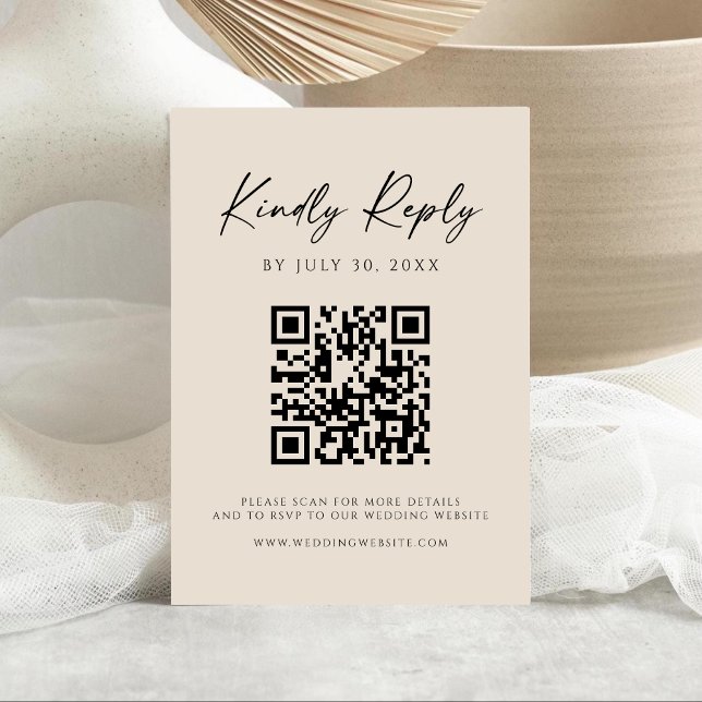 Code QR moderne | Carte de réponse RSVP pour site  (Créateur téléchargé)