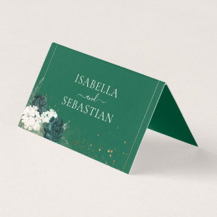 Code QR Moderne Mariage Rose Vert Emeraude