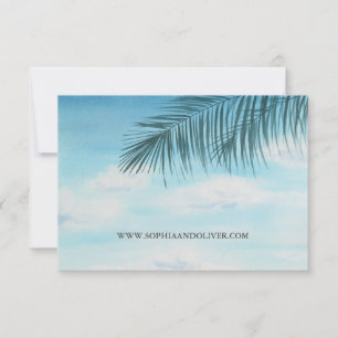 Code QR moderne Ocean Blue Beach Wedding Carte RSV