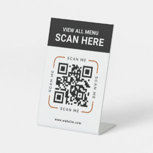 Code QR moderne Panneau de table de menu numériq