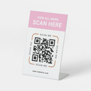 Code QR moderne   Panneau de table de menu numériq