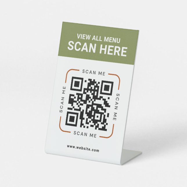 Code QR moderne | Panneau de table numérique sur s (Recto)
