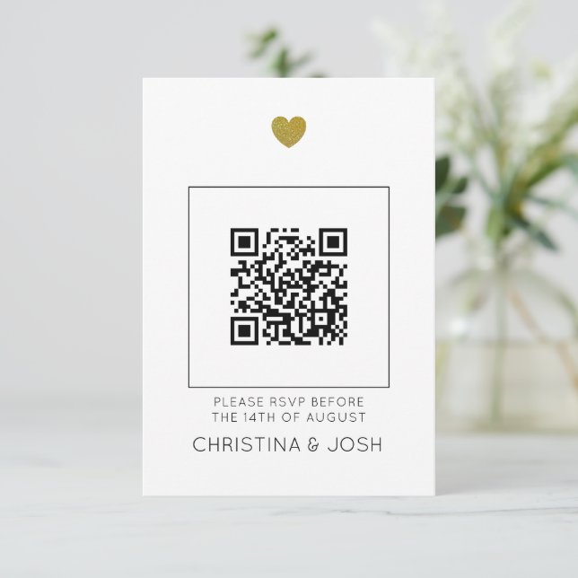 Code QR moderne RSVP Faire-part de mariage en lign (Debout devant)