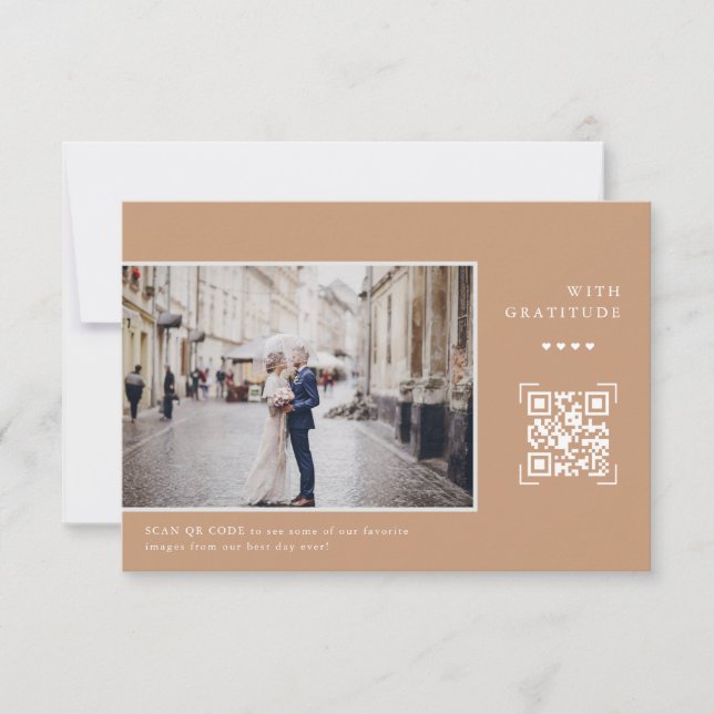 Code QR moderne simple | Merci photo mariage (Devant)