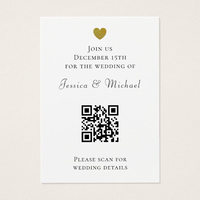 Code QR moderne tout en un Faire-part de mariage b (Devant)