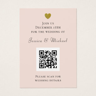 Code QR moderne tout en un Faire-part de mariage B