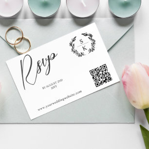 Code QR Monogramme de Laurier RSVP en ligne