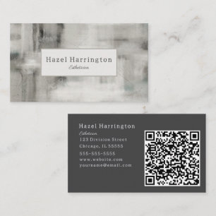 Code QR Neutre Carte de visite Abstrait gris doux