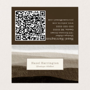 Code QR neutre Plié Carte de visite Brown Tan