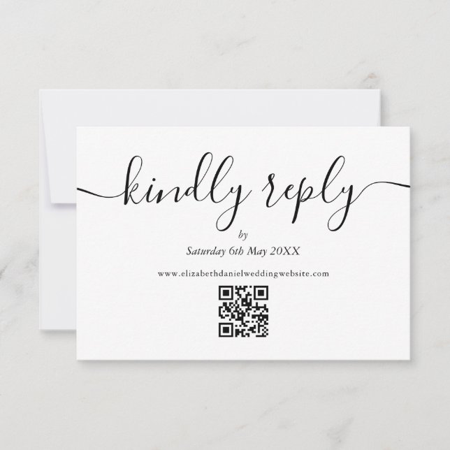 Code QR noir et blanc Script Réponse aimable Maria (Devant)