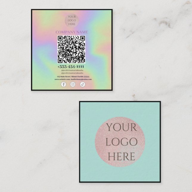 Code QR numérisable cartes de visite de médias soc (Devant / Derrière)