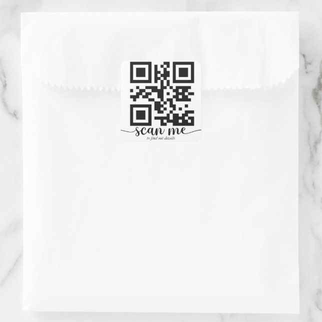 Code QR personnalisé Autocollant carré (Sac)