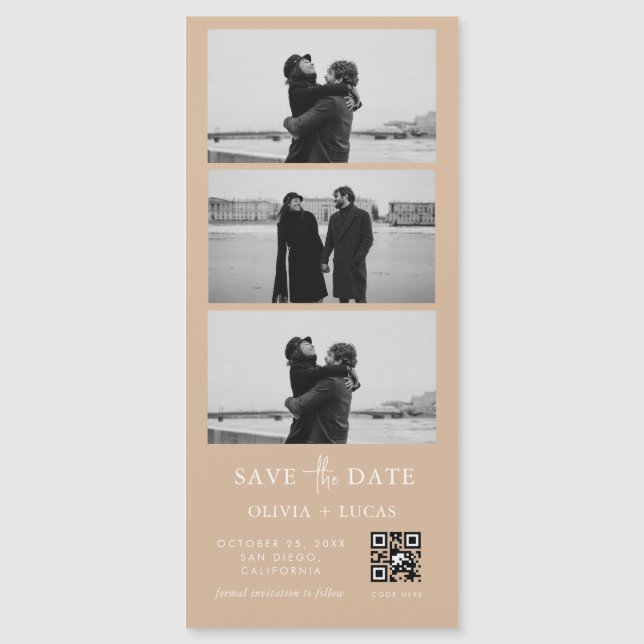 Code QR personnalisé Bande photo Mariage magnétiqu (Devant)