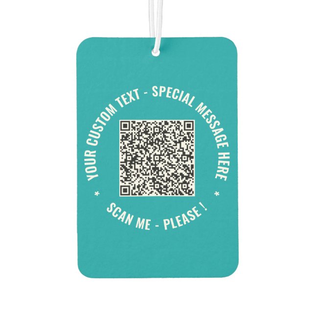 Code QR personnalisé Désodorisant pour voiture Tex (Dos)