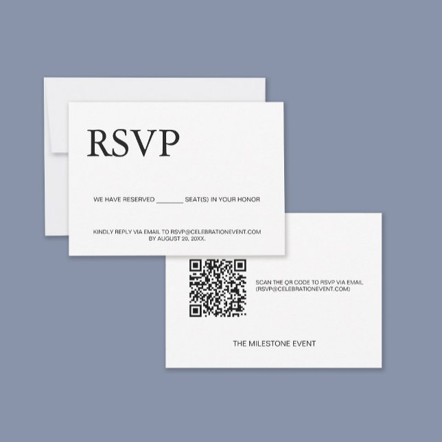 Code QR personnalisé E-mail RSVP Sièges réservés (Créateur téléchargé)