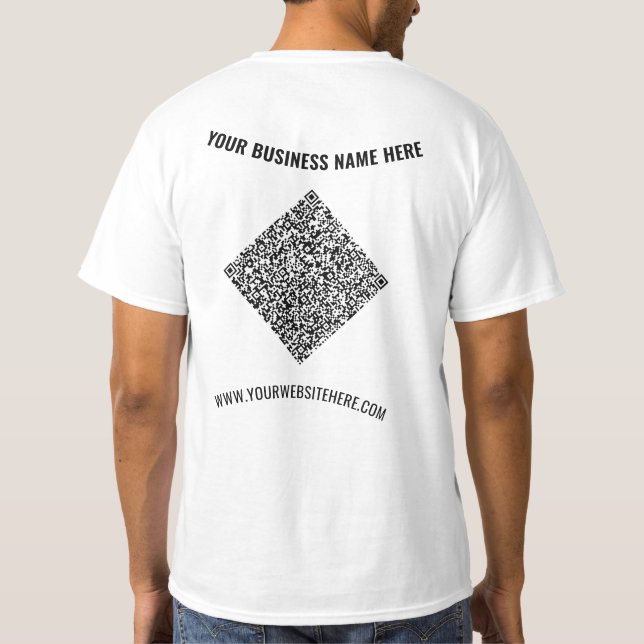 Code QR personnalisé et Modèle T-Shirt d'entrepris (Dos)