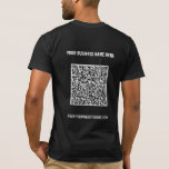 Code QR personnalisé et Modèle T-Shirt d'entrepris<br><div class="desc">Couleurs et police personnalisées - Votre code QR et votre texte personnalisé Professionnel Nom professionnel Site Web Promotionnel Société T-shirts ou Sweat - shirts à capuche / Cadeau - Ajouter votre code QR - Image ou logo / Nom - Société / Site Web ou E-mail ou Téléphone - Coordonnées /...</div>