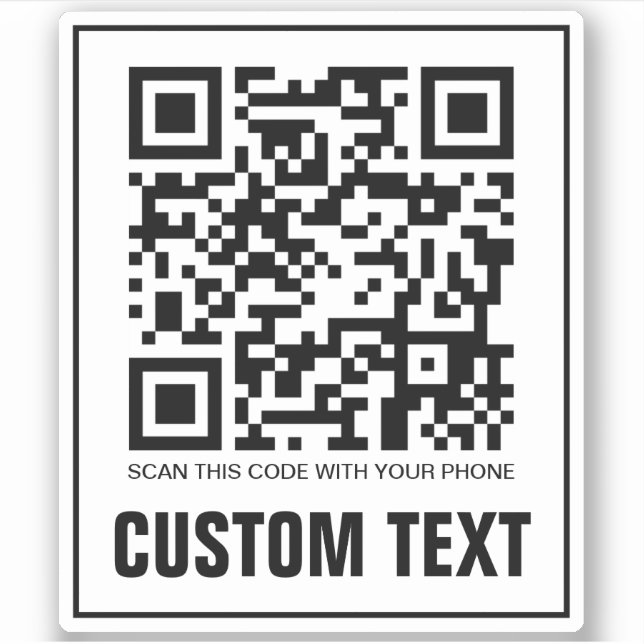 Code QR personnalisé et Sticker de texte (Devant)