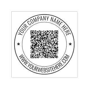 Code QR personnalisé et texte rond tampon encreur