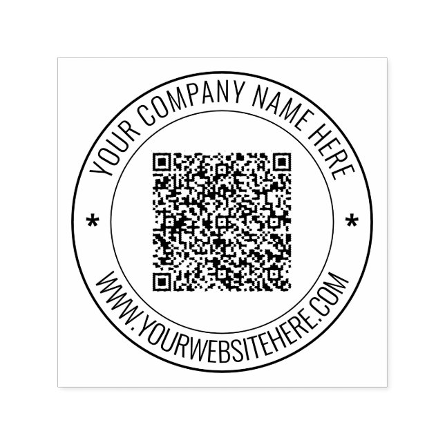 Code QR personnalisé et texte rond tampon encreur (Design)
