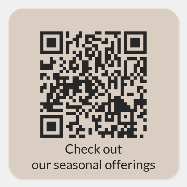 Code QR personnalisé Générer URL Autocollant carré (Devant)