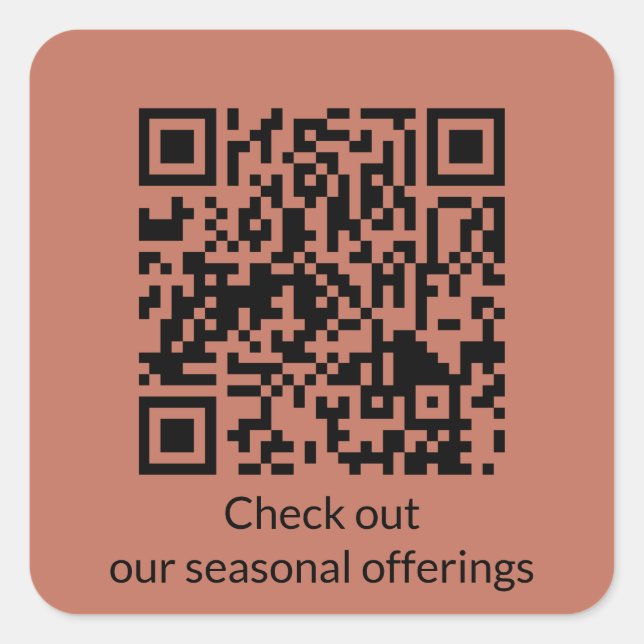 Code QR personnalisé Générer URL Autocollant carré (Devant)