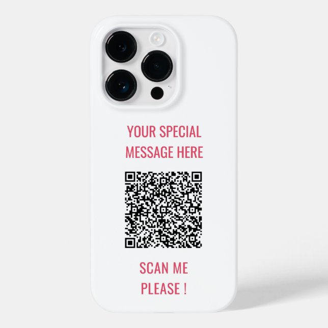 Code QR personnalisé Info Texte Cadeau coque iphon (Verso)