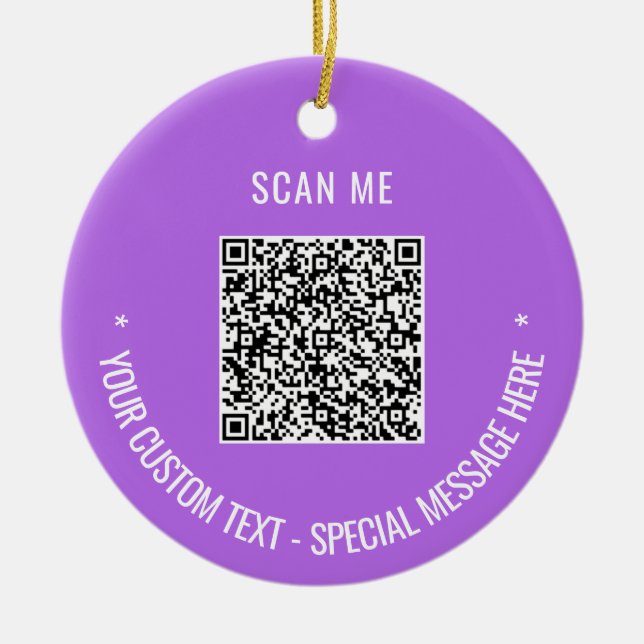 Code QR personnalisé Texte Ornement de Noël Vos co (Devant)
