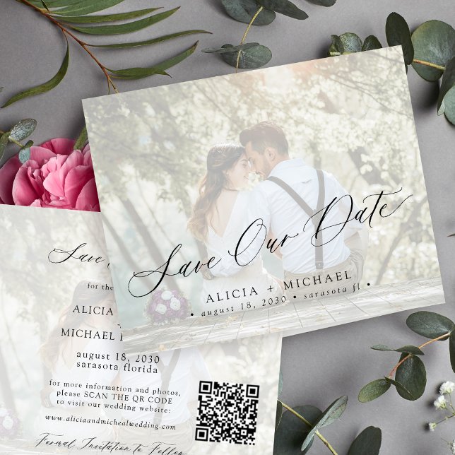Code QR photo de budget élégant mariage économiser (Créateur téléchargé)