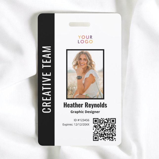Code QR Photo d'employé Badge Noir (Créateur téléchargé)