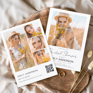 Code QR photo minimaliste Fête des mariées blanche