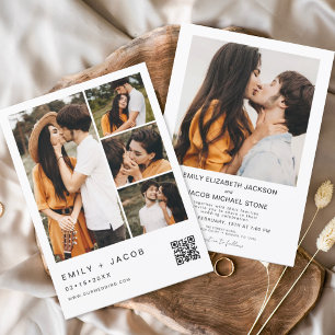 Code QR photo minimaliste Mariage blanc