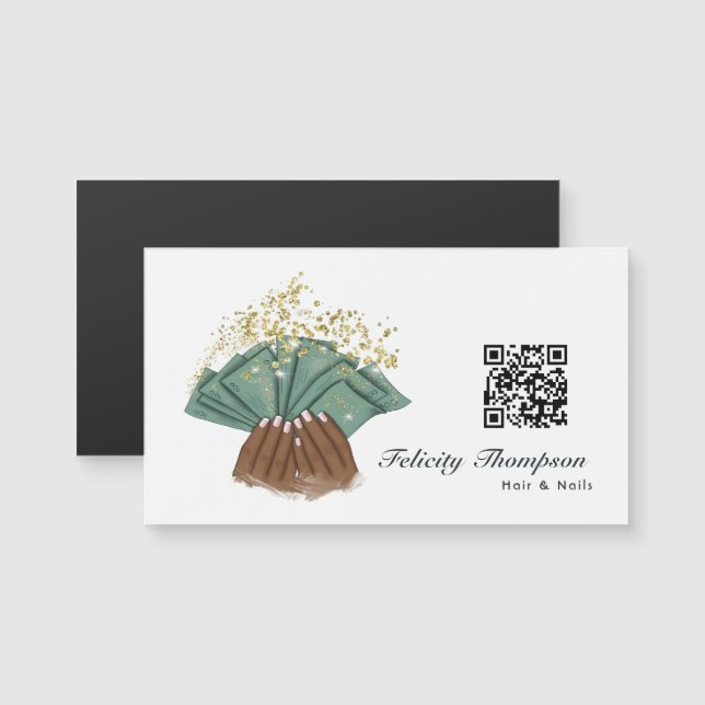 Code QR pour cheveux et ongles afro-américains (Devant / Derrière)