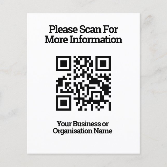 Code QR pour les informations client sur une feuil (Devant)