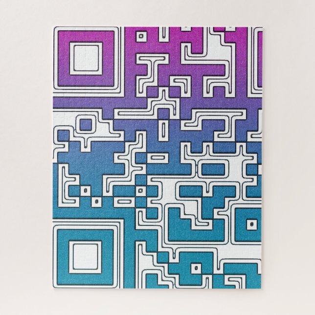 Code QR - Puzzle bleu violet (Vertical)