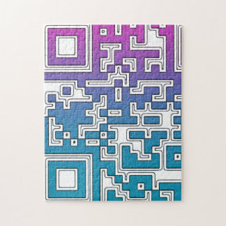 Code QR - Puzzle bleu violet