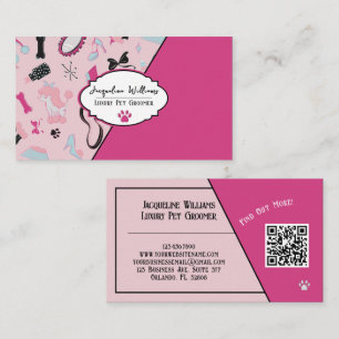 Code QR Rose Féminin Cartes de visite pour Toilett