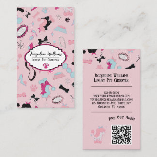 Code QR Rose Féminin Cartes de visite pour Toilett
