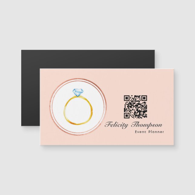 Code QR rose Gold et Blush Pink Wedding planner (Devant / Derrière)