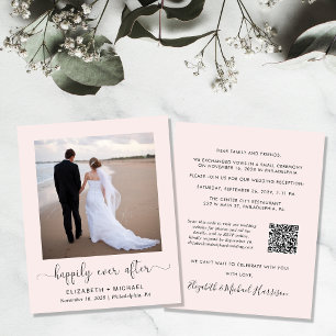 Code QR rose Photo Mariage Réception Invitation