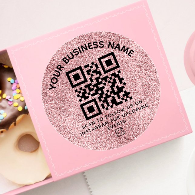 Code QR rose vierge et Sticker rond de texte perso (Créateur téléchargé)