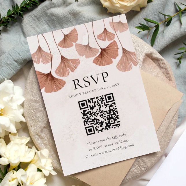 Code QR RSVP automnal en terre cuite botanique (Créateur téléchargé)
